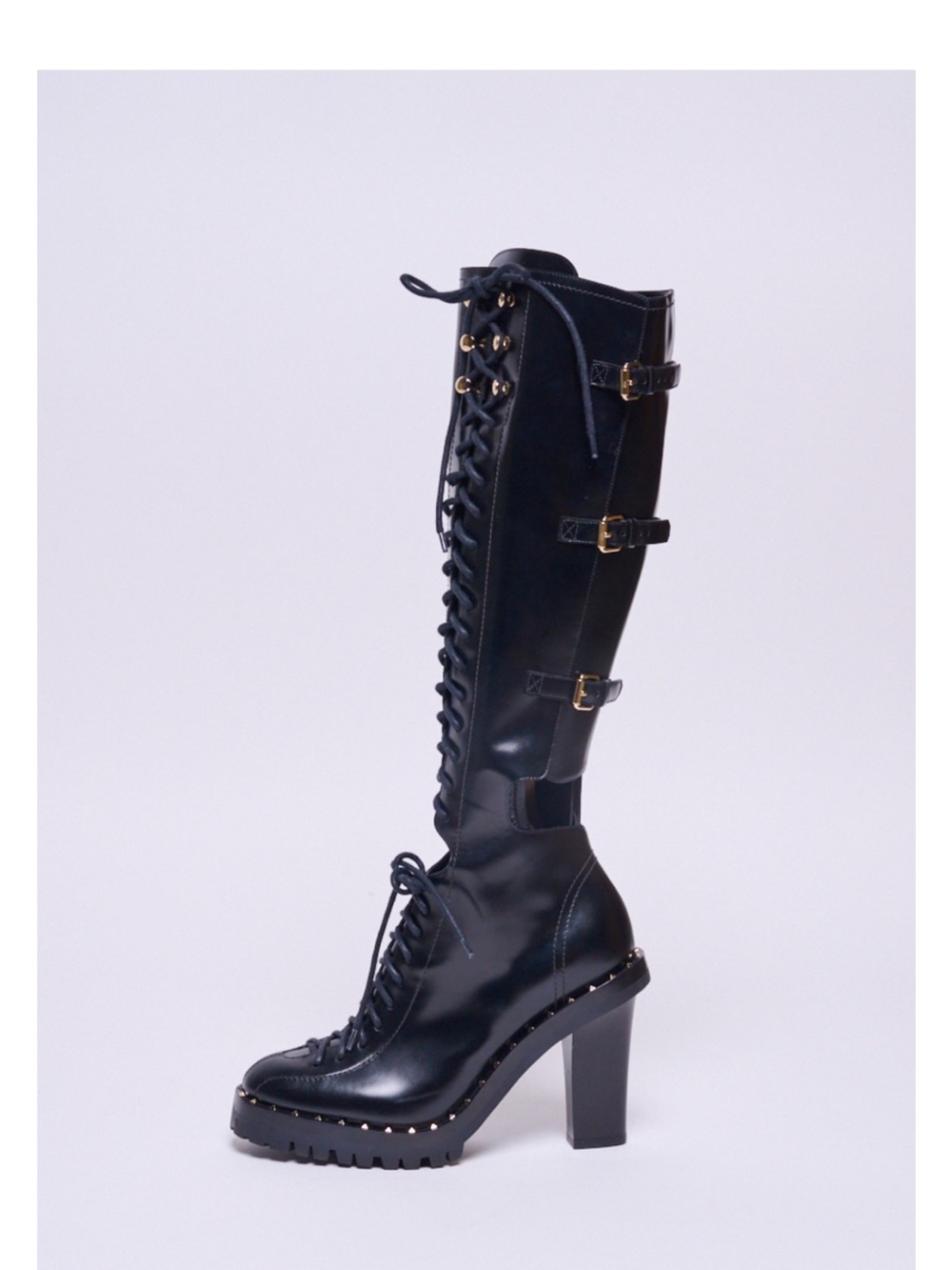New Valentino Rockstud  39 open  back riding boots